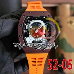 RRF 52-05 Latest version Japan Miyota NH Automatic Mens Watch Brown Metal Ceramic Case Mars Valles Marineris Dial Orange Rubber Strap Sport eternity Wristwatches