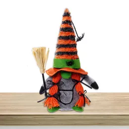 Dekorativa föremål Figurer Halloween Faceless Doll Creative Long Ben Dwarf Witch Hat Home Desktop Decoration Ornament Plush Dolls 230829