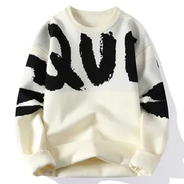 Men's Sweaters 2023 Spring And Autumn Sweater Fashion Thickened Pullover Large Letter Print Trend Longsleeved Pull Top 230828