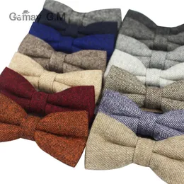 Bolo laços chegada laço de lã para homens casual noivo bowties alta qualidade cor sólida ajustável inverno bowtie casamento 230829