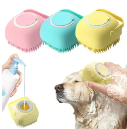 Szczotka do kąpieli z haczykiem miękki silikonowy pędzel do czyszczenia gleba masaż brud do usuwania brud płuczki prysznic pędzący psie pędzle do kąpieli kota