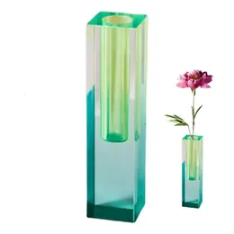 Vasos iridescente vaso acrílico moda colorido arranjo de flores secas organizando buquês casamento escritório cozinha 230828