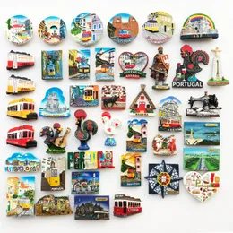 Fridge Magnets Portugal Souvenir Lisbon Tramway Madeira Resin Magnetic Refrigerator Stickers Tourist Home Decorations 230828