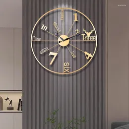 Väggklockor nordiska mode enkel restaurang minimalistisk titta på modern lyx stor konst väggmålning horloge mural rumsdekorationer