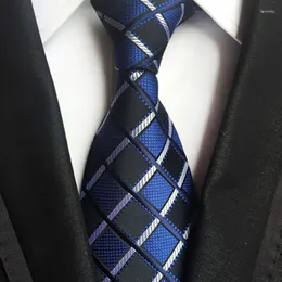 Bow Ties Męskie krawat 2023 Jedwabny Jacquard 8cm Gravatta Man Bridegroom Business Kuclet Black Blue for Men Suit Akcesoria