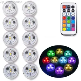 10 Stück Mini-LED-Tauchlichter mit Fernbedienung, Teelichter, kleine Unterwasserlichter, Licht für Party, Vase, Aquarium, Whirlpool HKD230829