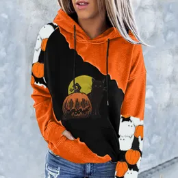 hoodie sweatshirt halloween tröjor för kvinnor halloween grafisk långärmad skjorta halv dragkedja lapel casual pullover topp