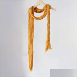 Scarves Solid Color Cotton Linen For Women And Man Super Long Spring Autumn Thin Light Neck Warm Decorative Scarf 220 Cm Drop Delivery Dhyc7
