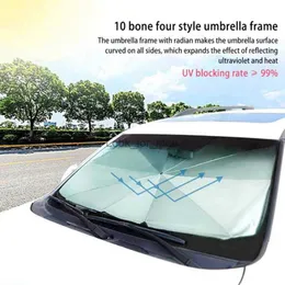 Portable Car Parasol with Pull Ring Umbrella Handle Foldable Car Sunshade for Summer Outdoor Auto Protection HKD230828