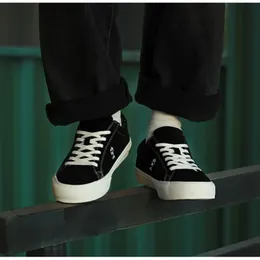 Dress Shoes Joiints Black for Men Suede Leather Sneaker Fashionable Teenager Vulcanized Skateboarding Shoe Casual Walking Feetwear 230829