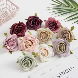 100PCS Artificial Flowers Cheap Christmas Wreaths Wedding Party Home Decoration Diy Gifts Box Scrapbooking Fake Silk Roses Head HKD230829
