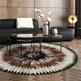 Carpets European Round Carpet Living Room Light Luxury Room Decor Rugs for Bedroom Home Decoration Tatami Mat Lounge Rug Chair Mats x0829