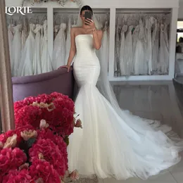 Urban Sexy Dresses Lorie Boho Tulle Mermaid Wedding Off Shoulder Backless Solid Bridal Gowns Axpotless Princess Bride Dress Custom Color 230828