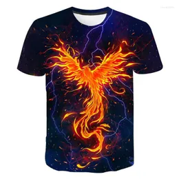 Men's T-skjortor Smokey Bird Pattern T-shirt Summer Fashion Cool Style Grafisk tee Intressant 3D-tryck Kort ärm T-shirts kläder