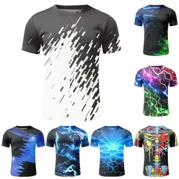 Camisetas masculinas Pacote Mens Verão Moda Simples Cor Combinando Camisa com Mangas Curtas e Pescoço Redondo Top