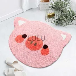 Cartoon Cute Pig Carpet Bedroom Living Room Bathroom Non-Slip Absorbent Thick Rug HKD230829