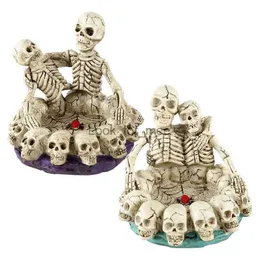 Skeleton Ashtray Polished Hand-Painted Skull Decor Cool Ashtray Creative Ashtray Halloween Ornament Funny Ashtray Spooky For HKD230828