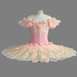 Ropa de baile Flor Tutú de ballet profesional Blanco Swan Lake Platter Tutu Bailarina romántica Fiesta Traje de baile Balett Vestido Niña Mujer 230829