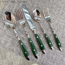 3pcs/5pcs Cutlery Set Stainless Steel Kitchen Utensils Sets Fork Spoons Knife Teaspoons Dinnerware Tableware Sets Wholesale Q230829