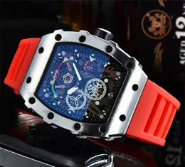 Luxury Watch Classical Movement Watches Herr Fashion Skeleton All Dial Work Orologi Multicolor Red Blue Rubber Watchband AAA Designer Watch for Women XB011 C23