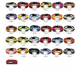 Cancer Ribbon New Mix Styles 32 Fotbollslag Paracord Survival Armband Custom Made Camping Sports Armband Anpassad logotyp ZZ