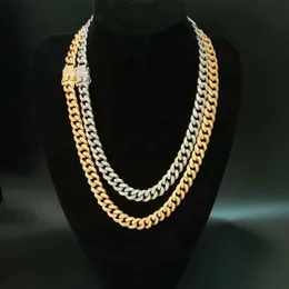 VVS Diamond Chain Hip Hop 12,5 mm gränsöverskridande explosiv legering Mikroinställning Kubansk halsband Europeisk och amerikansk