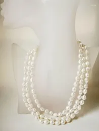 Серьги ожерелья устанавливают 3 нити 8-9 мм разнообразные цветовые жемчужные браслеты