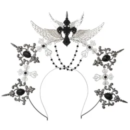 Punk Gothic Halo Headpiece Cross Crown Headband Cosplay Diadema Headdress