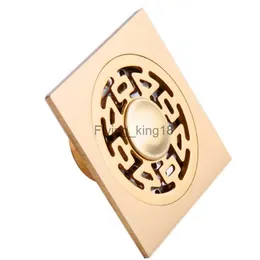 Euro Style Antique Brass Flower Art Carved Square Floor Drain Strainer Anti-odor Dual Use Shower Drainer HKD230829