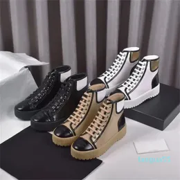 2023-Top Quality Casual Shoes Designer Luxury Women Calfskin Sneakers Patent Läder High-Top Shoe Splicing Storlek 35-41