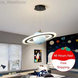 Novelty Pendant Lights for Kids Bedroom Planet Hanging Lamp Children Shop School Decoration Moon Ceiling Chandeliers Led Home HKD230829