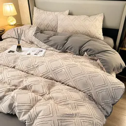 Sängkläder set bonenjoy drottning set king size grå färg lakan set funna nordica cama 135 dubbel linne euro geometriska sängar 230828