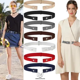 Belts No Buckle Stretch Belt For Women Boy Girl Elastic Waist Invisible Jeans/Pants Men's Buckleless Clothing Accessorie