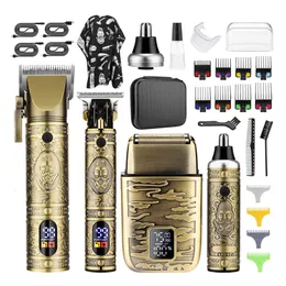 Barbeadores elétricos Resuxi 740 Todos os cortadores de cabelo de metal Orelhas Nariz Trimmer Shaver Set com máquina de corte de saco Ferramentas de aliciamento masculino 230828