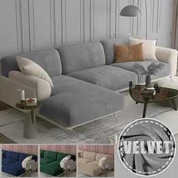 Chair Covers Velvet Soild Colour Sofa Seat Cushion Soft Elastic Removable for Living Room Corner Slipcovers Spandex 230828