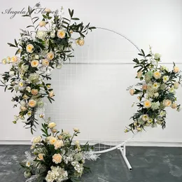 Dekoracyjne kwiaty wieńce ślubne PROCETICAL CRECTENT Flown Row aranżacją stół kula kwiatowa skończona t scena droga ołowiu Wedding Arch Decor Floral 230828