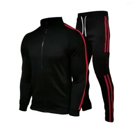 Tute da uomo 2023 Primavera e Autunno Cardigan Colletto alla coreana Tuta sportiva Tempo libero Slim Running Set in due pezzi