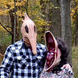 Theme Costume Halloween Scary Ogre Adam Barbara Mask Latex Headgear Horrible Movie Beetle Juice Carnival Masquerade Cosplay Props 230829