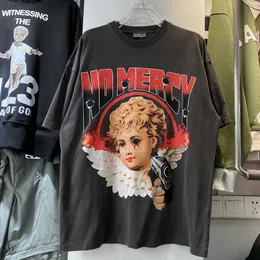 Męskie koszulki Wysokiej jakości wysokiej jakości 2022SS Vintage T Shirt Mężczyźni ładnie umyty ciężki tkaninę Kobiety T-shirt vintage bawełniane duże koszulki