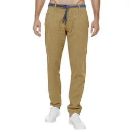 Men's Pants Beach Casual For Man Pattern Color Block Pocket Long Trousers High Waist Button Regular Trendy Male Slacks