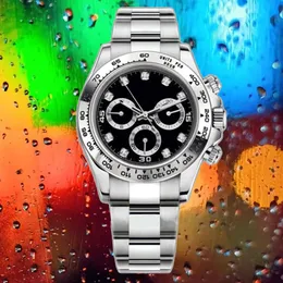 Relógio masculino mecânico movimento automático 40mm toda pulseira de aço inoxidável ditona designer relógios lentes vidro safira montres