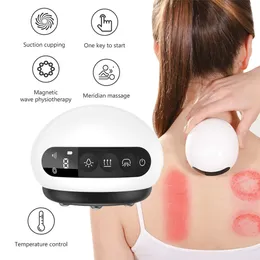 Back Massager Electric Cupping Body Massager Sug Cup LCD Display Guasha Scraping Vakuumburkar Magnetterapi IR Värme Fett Slimming 230828