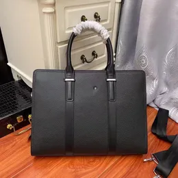 Знаменитый дизайнерский мужской кожаный портфель черный простые переплетения, сумка для мессенджера, сумка для ноутбука, деловая сумка офиса, сумка для мешков с мешкой, сумочка мешки на плече