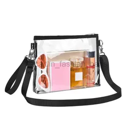 Axelväskor transparent tvärs kropp plånbokväska godkänd pvc transparent messenger väska konsert justerbar axelrem för stadion caitlin_fashion_bags