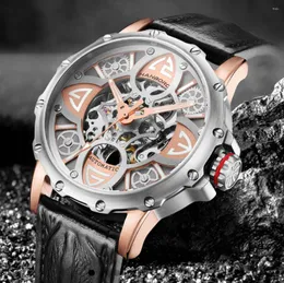 Wristwatches HANBORO Automatic Hollow Out Mechanical Watch Fashion Trend Mens Wristwatch Luminous Waterproof Man