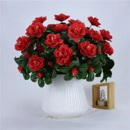 Decorative Flowers Artificial Azalea Reflect Mountains Red Bedroom Wedding Indoor Home Decoration Fake Bouquet 21