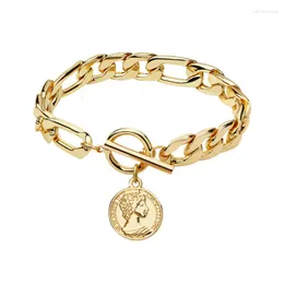 Charme pulseiras vonmoos moeda pulseira para homens cor de ouro mão feminina moda luxo estética jóias acessórios presente