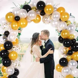 130 Pz oro nero Kit ghirlanda fai da te Arco per palloncini Forniture per feste Decorazioni per la sposa Baby Shower Compleanno Matrimonio HKD230829