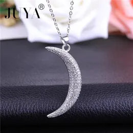 Pendanthalsband 2023 Shining Cubic Zirconia Rhinestone Moon Necklace For Women Simple Fashion CHOKER COCKARES DE MODA