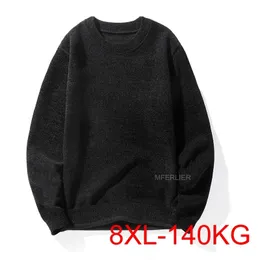 メンズセーター冬のセーターメン8xlバスト142cm 5xl 6xl 7xlフリースプラスサイズ230828